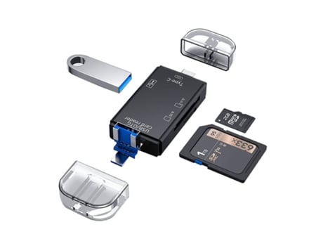 Adaptador de lector de tarjetas Sd/Micro Sd USB C 6 en 1 Adaptador de memoria Micro USB Otg para Tf Sdxc Sdhc Ms Mmc Msxc MAOYI