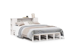 Maison Exclusive - Cama Con Estantería Sin Colchón Madera Maciza Blanca 140x190 Cm