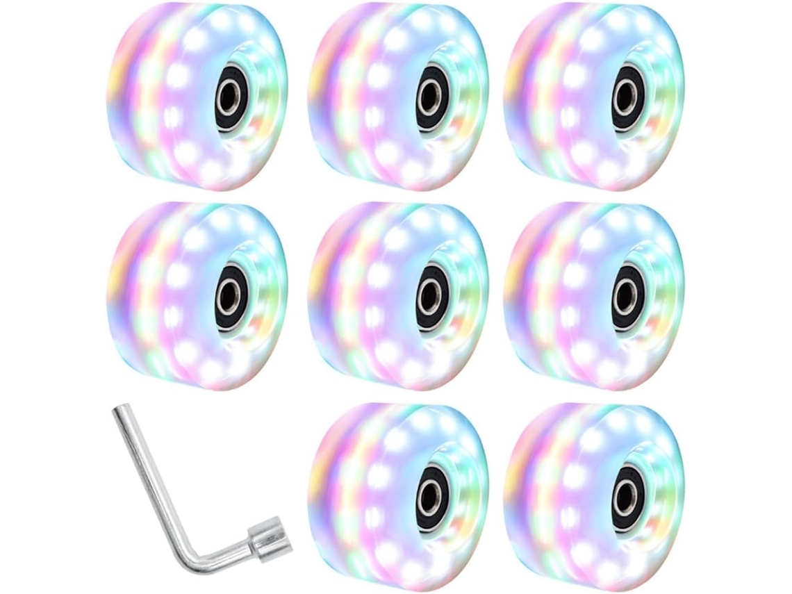 Ruedas De Patines Con Llave, Luces Exteriores De Alta Claridad, Seis Luces Dobles
