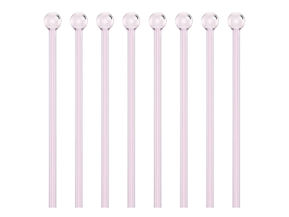 KOFIHETY Canudos de Vidrio Reutilizables Resistente a Roturas, 8 Unidades, para Cócteles, Smoothies, Café, Jugo, Coloridos