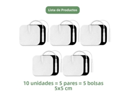 (128 X 10 Piezas, 5 X 5 Cm) Almohadillas De Electrodos De Gel, Pegatinas Para Estimulador Muscular Ems De Pulso Adelgazante