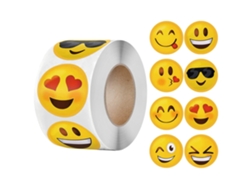 (8 Diseños) 500 Hojas/rollo De Divertidas Pegatinas De Dibujos Animados Con Caras Sonrientes, De 2,5 Cm/1,0 Pulgada De Diámetro.
