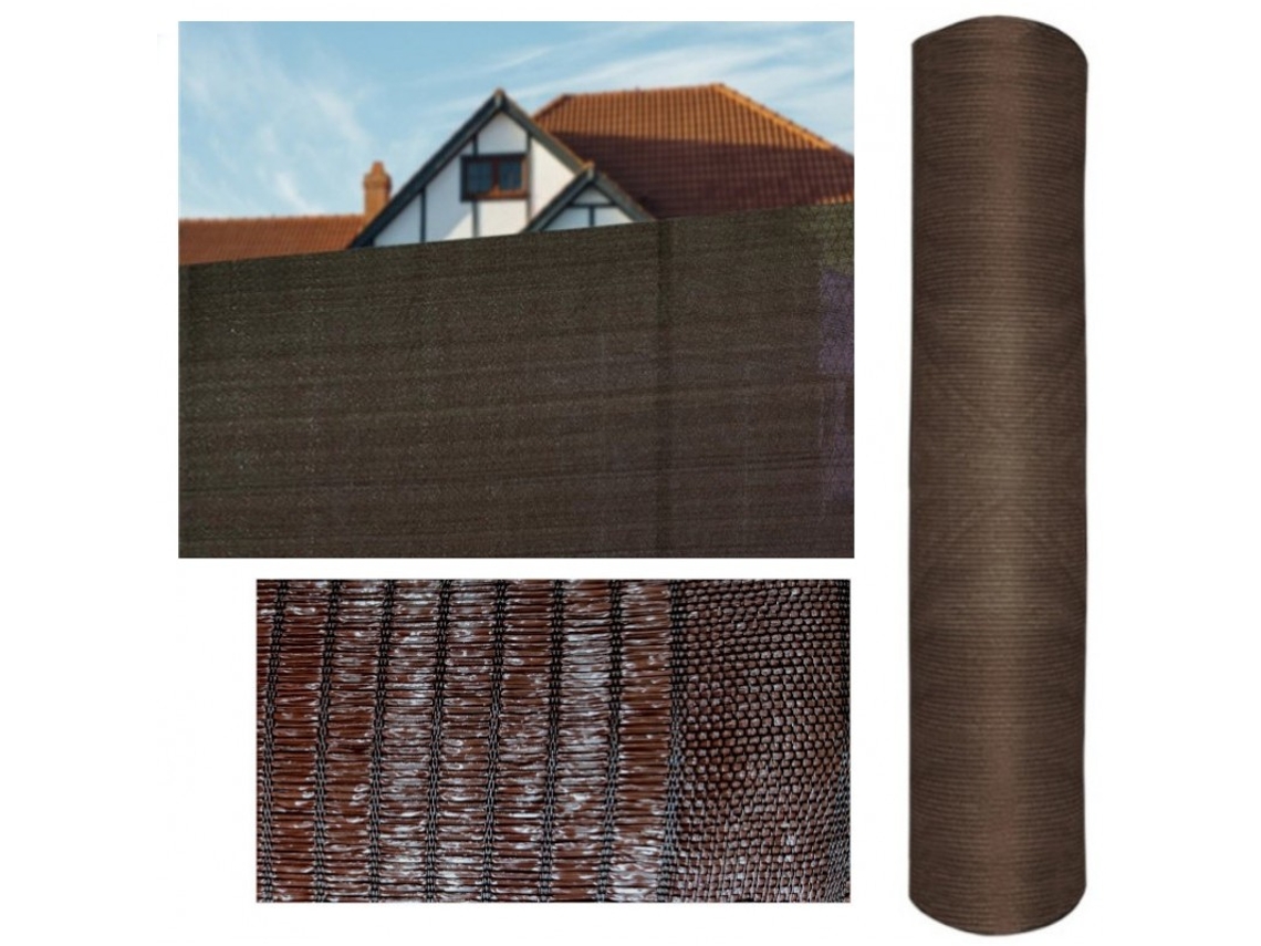 Malla de sombreo ocultación marrón 1 x 50 metros, ocultación 85%, para jardines, terrazas y delimitación parcela
