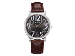 Relógio De Pulso Feminino Disu Com Strass Quartzo Pulseira De Couro Pu Casual Redondo Preto