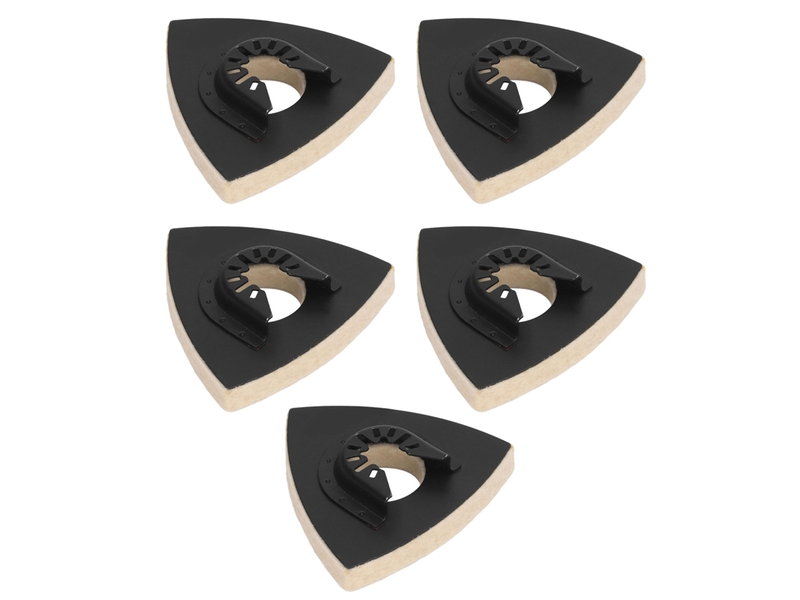 5 Lijas De Lana Para Pulir Con Base De Acero Aleado, Forma Triangular, Para Herramientas Oscilantes.