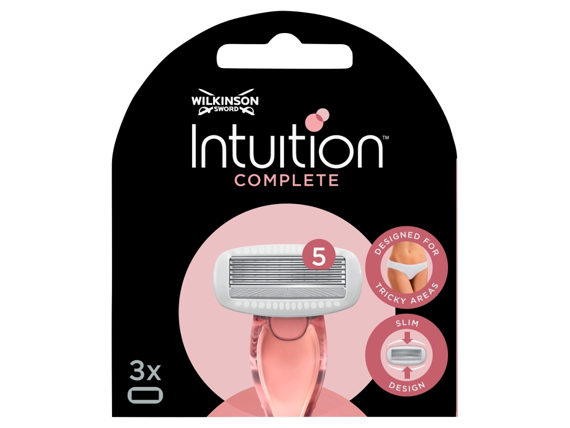 Repuestos de cuchillas de afeitar Wilkinson Intuition Complete para mujer, paquete de 3, afeitado suave y sin esfuerzo