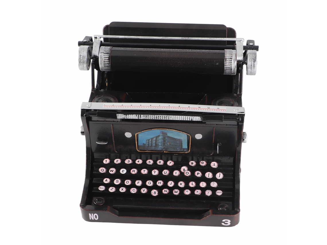Máquina De Escribir Antigua Retro Portátil Manual Negra Decorativa Hecha A Mano