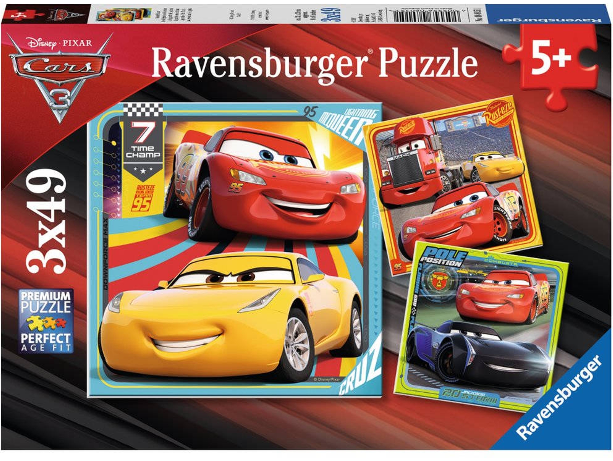 Puzzle RAVENSBURGUER Disney Cars 3 (Edad Mínima: 5 - 49 Piezas)