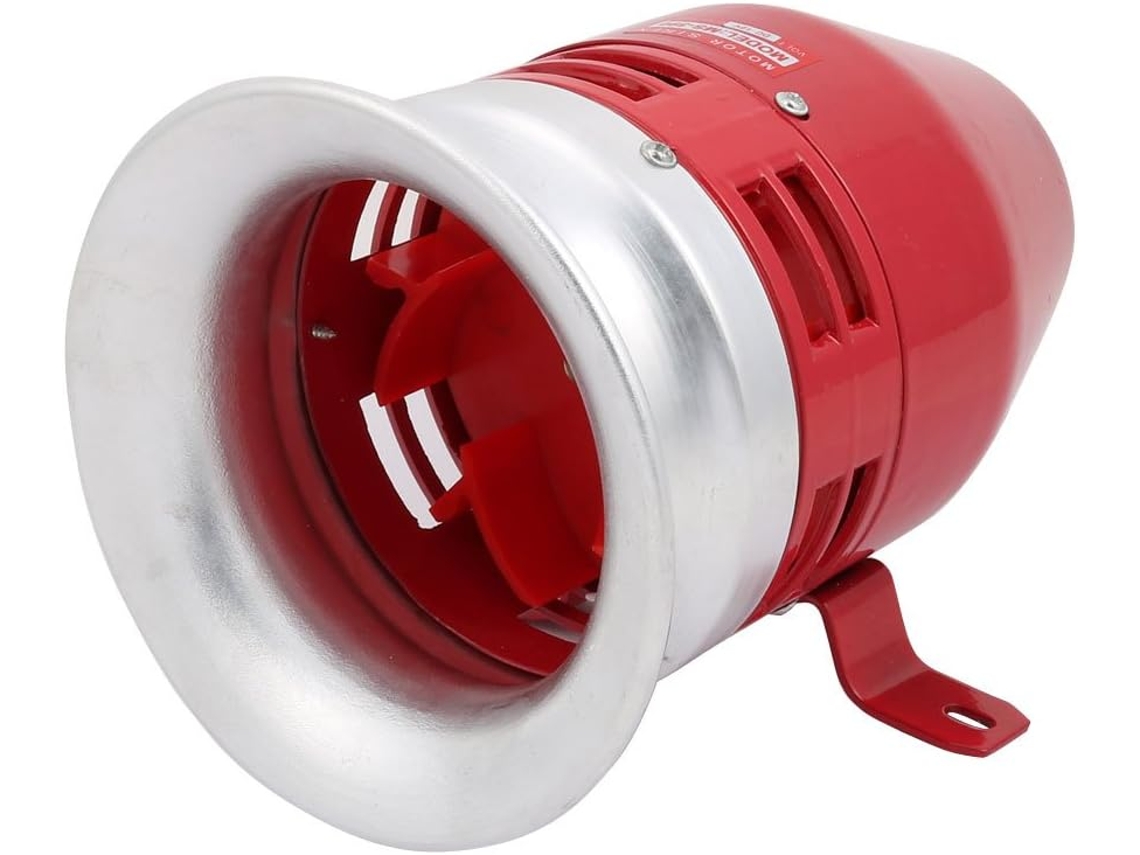 Sirena De Seguridad Industrial Con Motor Metálico Ms-390 De 12 V Cc.
