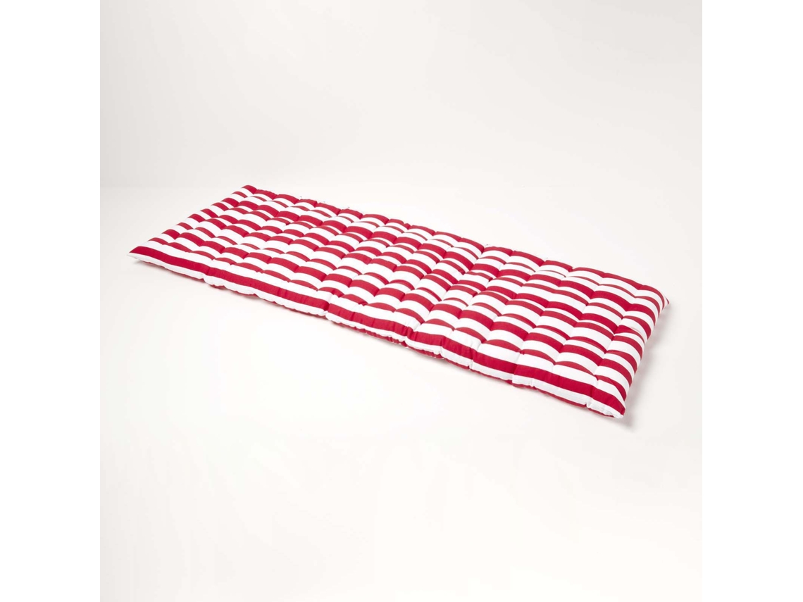 Homescapes Red Stripe Bench Cushion, 3 Seater