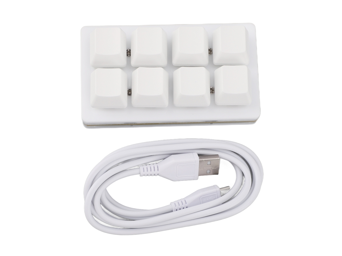 Mini Teclado Mecánico De 8 Teclas, Interruptores Azules, Funciones Intercambiables En Caliente, Accesos Directos Para Copiar Y Pegar Para El Trabajo Y Juegos De Ritmo.