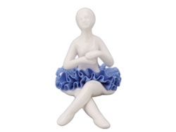 Estatua De Cerámica De Bailarina Con Vestido Azul, Traje De Bailarina Para Decoración De Mesa.