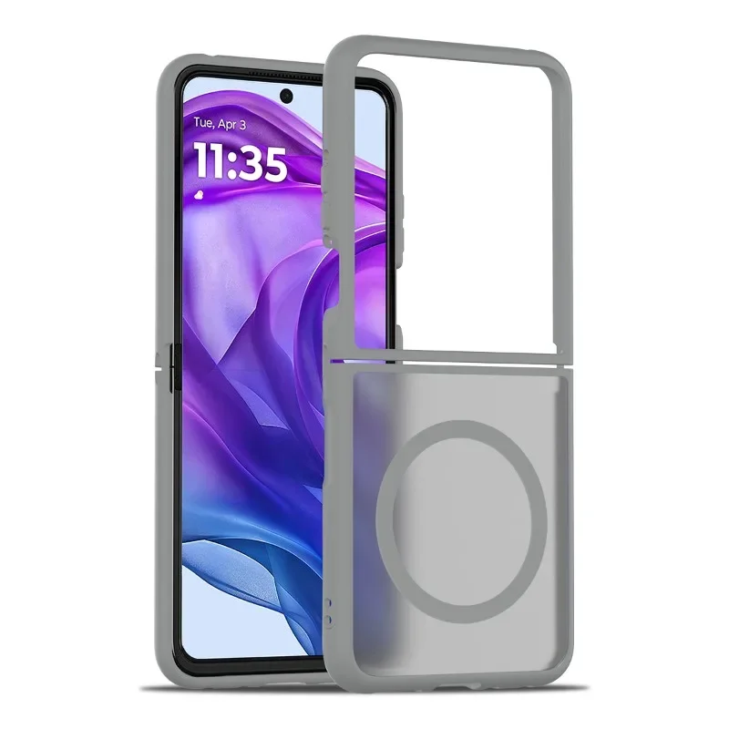(gris, Motorola Razr 2022) Funda Plegable Magnética Mate Para Teléfono, Textura Agradable Al Tacto, Resistente A Los Golpes.