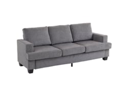Sofá De 3 Lugares, Wohnzimmersofa Para 3 Pessoas, Stoffbezug, Stahlrahmen, Polstersofa, Grau