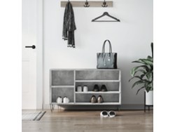 Mueble Zapatero | Armario Zapatero Madera Contrachapada Gris Hormigón 102x36x60 Cm