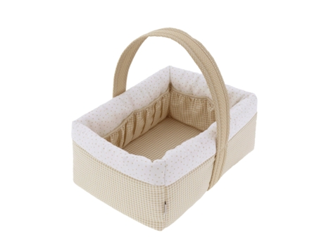 Canasta CAMBRASS Vichy10 (Algodón - Beis - 22.5 x 29 x 29 cm)