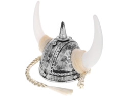 Sombrero Vikingo Trenzado De Plástico Para Adultos Con Cuernos, Talla Única, Accesorio.