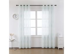 Cortina de gasa estampada 140 x 260 cm Turquesa - Individual
