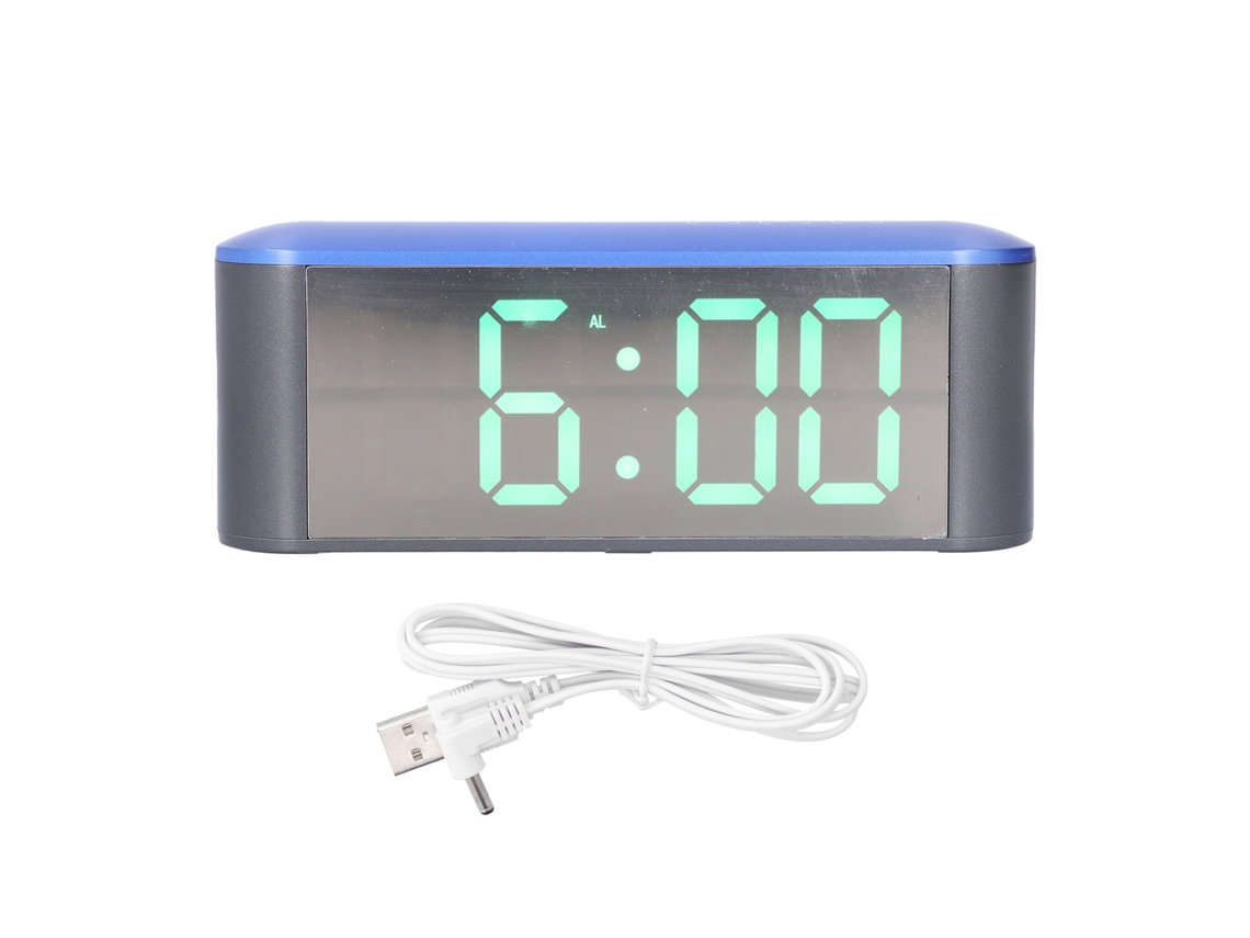 2026-reloj Despertador Digital Led Pantalla Grande Estilo Elegante Mesa Hogar Verde