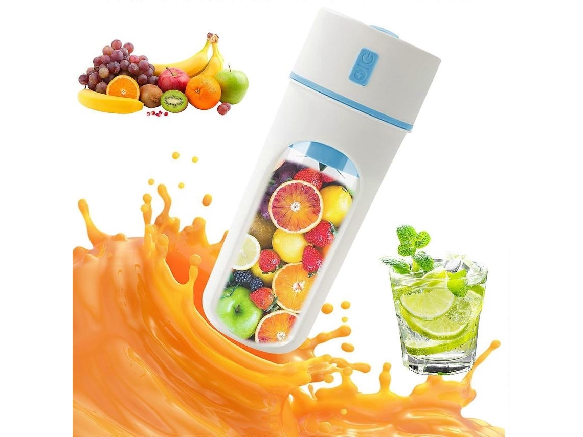 Exprimidor Portátil Con Carga Usb Pequeño Exprimidor Manual Vaso Para Casa Gusshious Azul