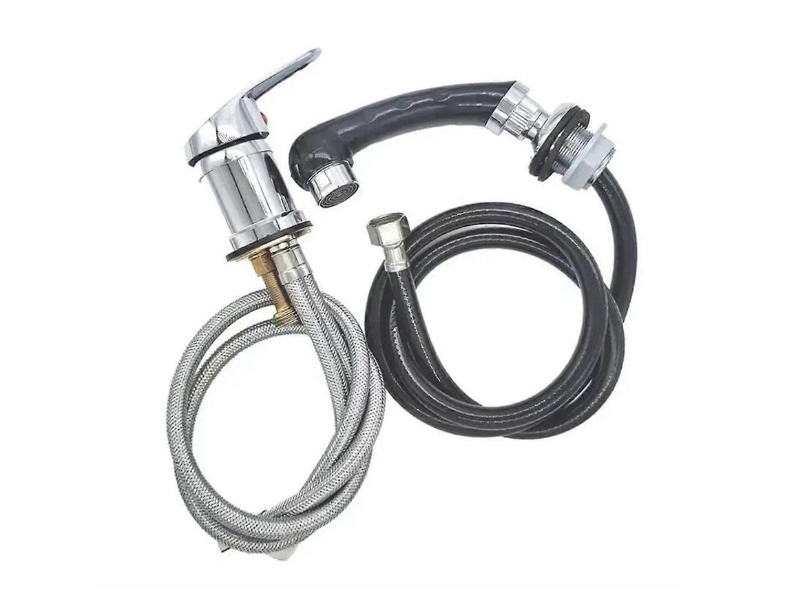Kit de sustitución para grifo de ducha con manguera y manija. Para lavabo peluquería. Agua fría y caliente.