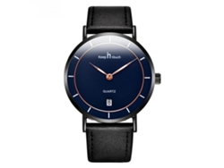 Reloj De Pulsera Para Hombre De Aleación Con Dial Redondo Analógico De Cuarzo (negro Azul)