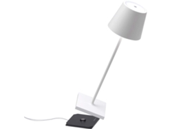 Lámpara de mesa LED ZAFFERANO Poldina Pro blanca recargable y regulable