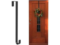 Soporte Para Corona Navideña, 38 Cm, Acero Dulce, Para Puertas De Madera, Negro, 1 Unidad, Soporta Hasta 4 Kg.