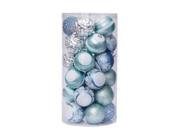Juego de bolas navideñas pintadas con forma especial - color azul AURUM