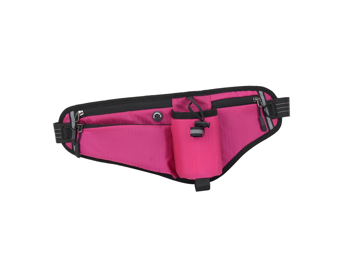 Bolsa De Cintura Para Corrida Ajustável Com Suporte Para Garrafa De Água E Bolsos Zipper