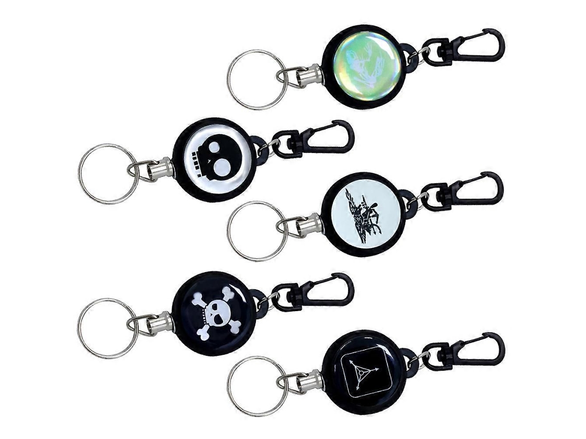 Chaveiro Retrátil Com Clipe Quadrado, Porta-crachá Para Uso Diário, Em Aço Abs, Função Anti-perda, Pacote Com 5 Peças.