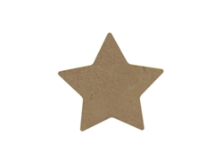 Estrella de madera MDF para decorar - 10 x 10 cm