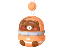 Ventilador De Cuello Recargable Por Usb, Diseño De Animal Adorable, 3 Velocidades, Marrón.