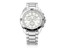 Reloj De Negocios Analógico Para Hombre Con Movimiento De Cuarzo, Brazalete De Acero Blanco, Resistente Al Agua.