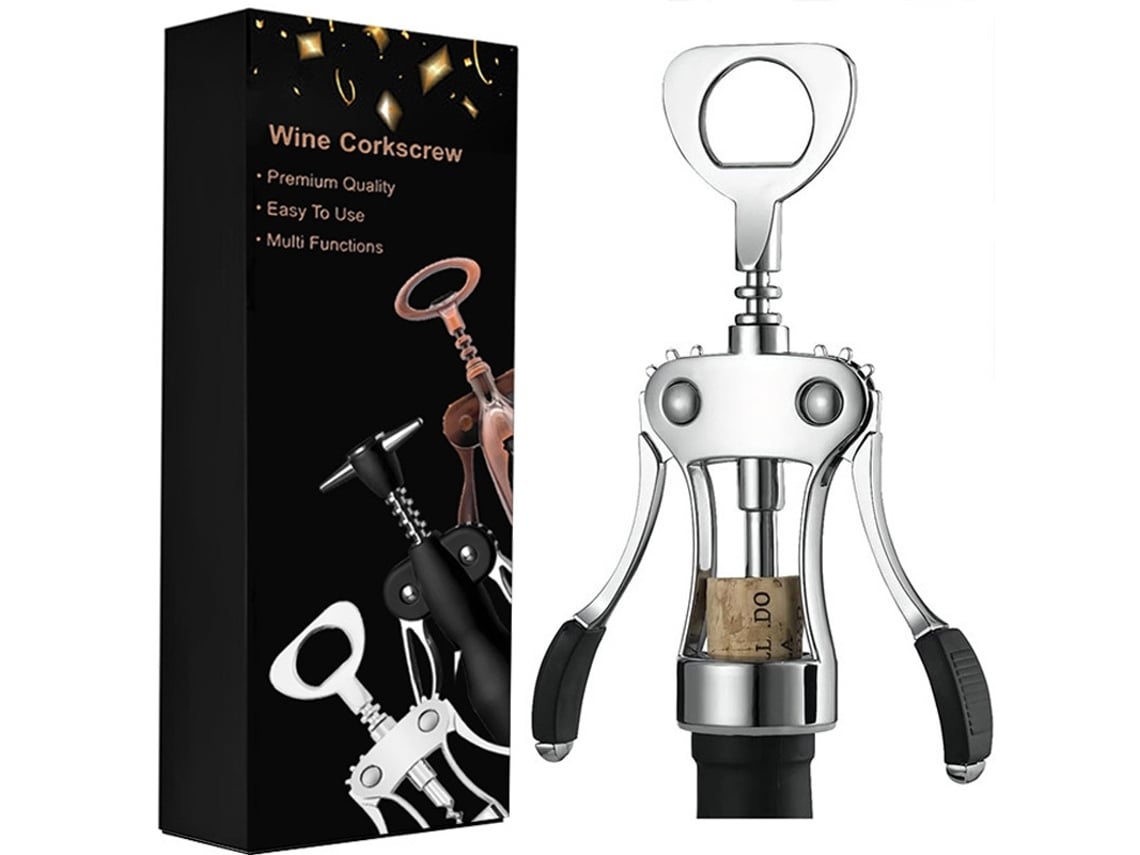 Sacacorchos De Acero Inoxidable, Para Botellas Con Tapón De Corcho Y Cerveza Gusshious (plata)