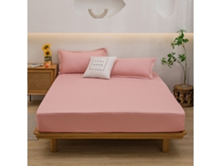 Juego De Sábanas 4 Piezas (sábana Bajera, Sábana Encimera Y Dos Fundas De Almohada) Para 160 X 200 Cm - Rosa Digitallab