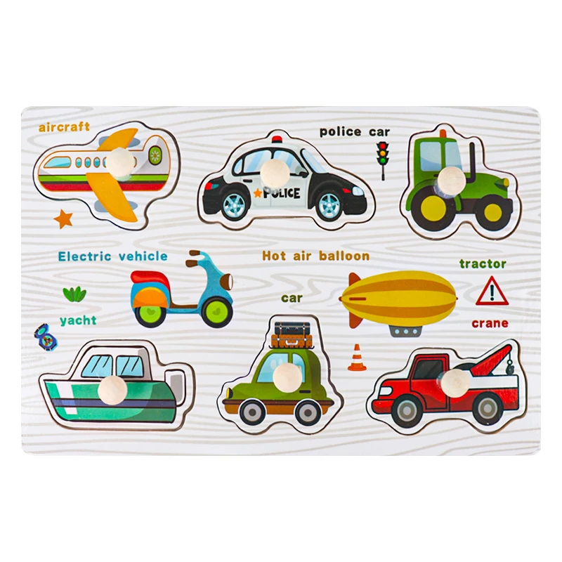 Rompecabezas De Madera Montessori, Tablero De Agarre, Juguete Educativo Para Niños.