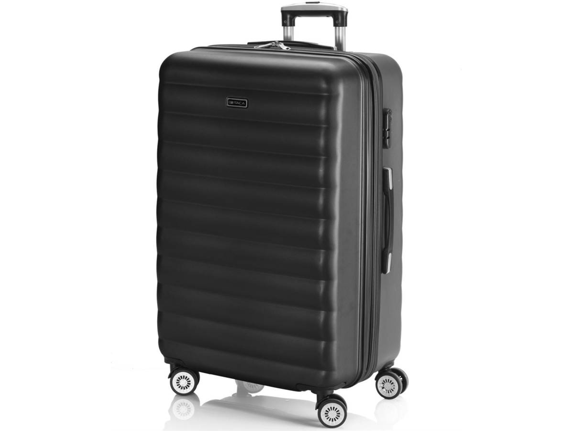 Maleta de Viaje Grande ITACA Rígida 4 Ruedas Negro (75x49x30-34cm - 119L)