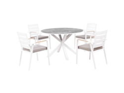 Conjunto Relax BELIANI Maletto / Taviano de Aluminio Blanco 120X120X75