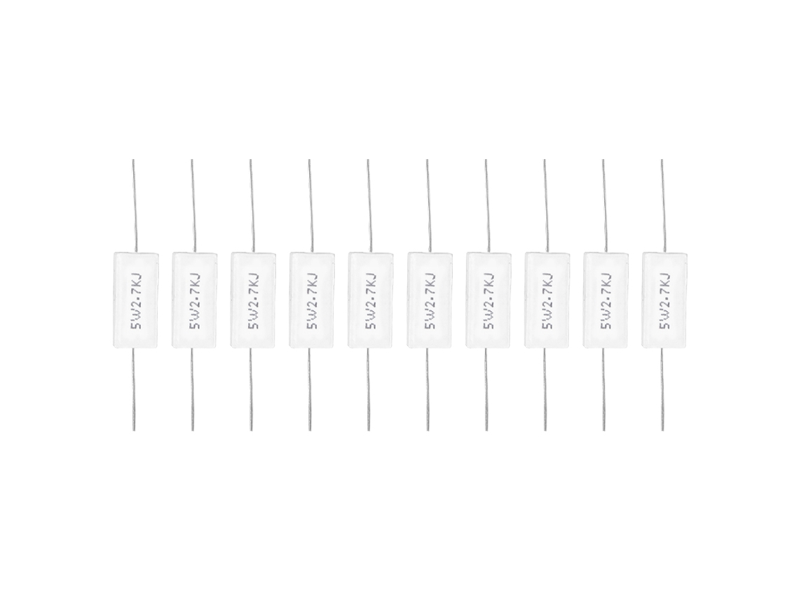Yncm2026-10pcs Resistencia De Cemento 5w 2.7kr Precisión ±5% Componentes Electrónicos Para Pcb