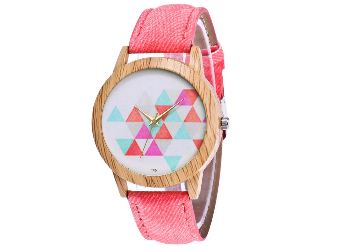Reloj De Pulsera Analógico De Cuarzo Rosa Para Mujer Zhoulianfa Con Esfera Redonda