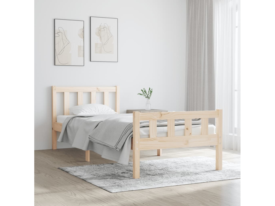 Estructura De Cama Individual Sin Colchón Madera Maciza