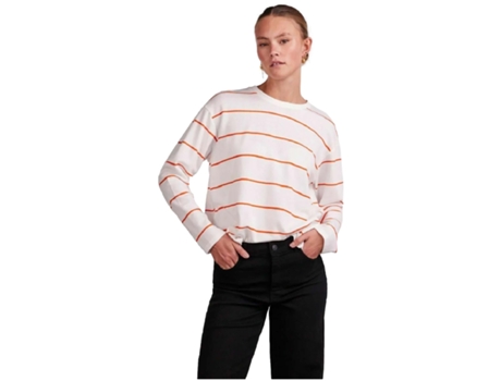 Camiseta de Mujer PIECES Larga Mit Langen Ärmeln Blanco (S)