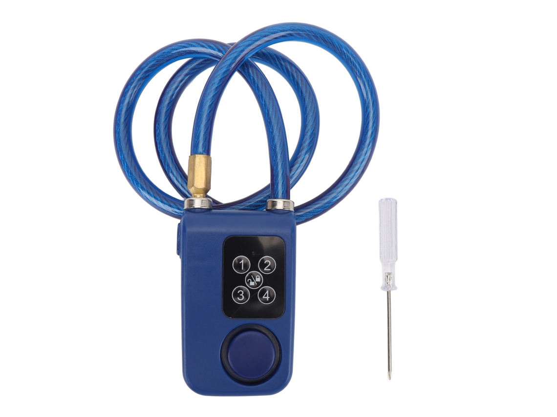 Fechadura De Senha Sem Chave Para Moto Com Alarme Anti-roubo E Alerta De Bateria Baixa À Prova De Chuva Azul