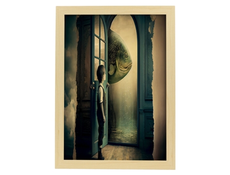 NACNIC Poster Paseando En Estilo Surrealismo Cinematográfico Ilustraciones Y Grabados De Historieta Abstracta Y Artística A4 Marcos Negros