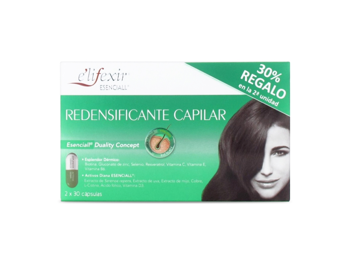 Complemento Alimentar ELIFEXIR Elifexir Esenciall Redensificante Capilar Envase Ahorro (60 capsulas)