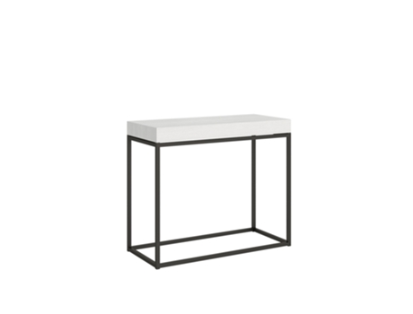 Consolas Nordica Small Premium Extensible hasta 196 cm ITAMOBY (90 x 40 x 77 cm - Paneles de Melamina - Fresno Blanco)