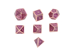 Juego De Dados Poliédricos De Metal, Esmalte Dorado Antiguo, Con Grabado Exquisito Para Juegos De Rol Y De Mesa.