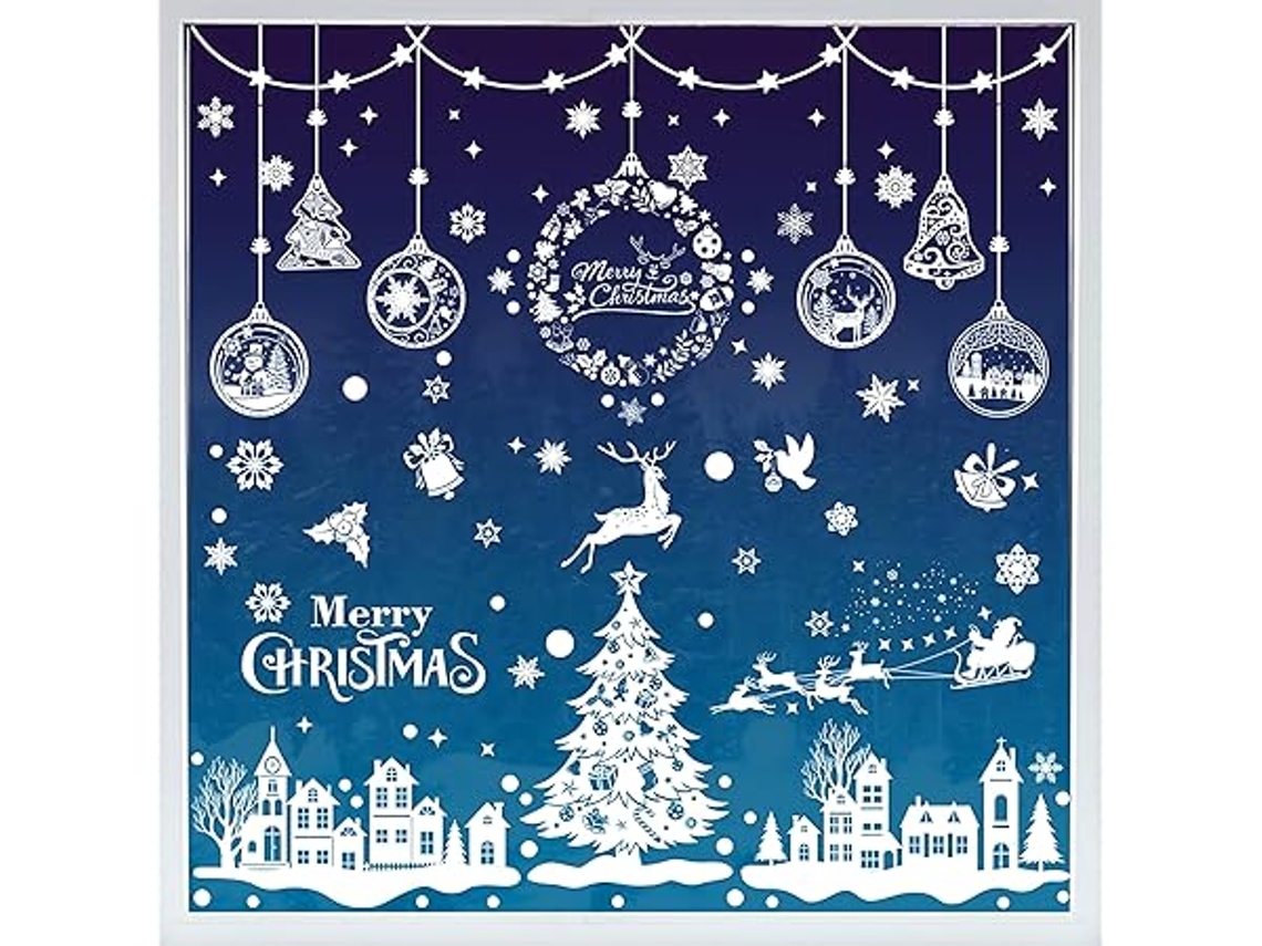 Adornos Navideños Para Ventanas, 244 Piezas, Autoadhesivos, Reutilizables, De Doble Cara, Ergonómicos Y Fáciles De Usar.