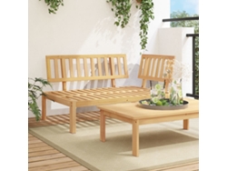 Sofá esquinero de palets para jardín de madera maciza de acacia Dkd Home Decor